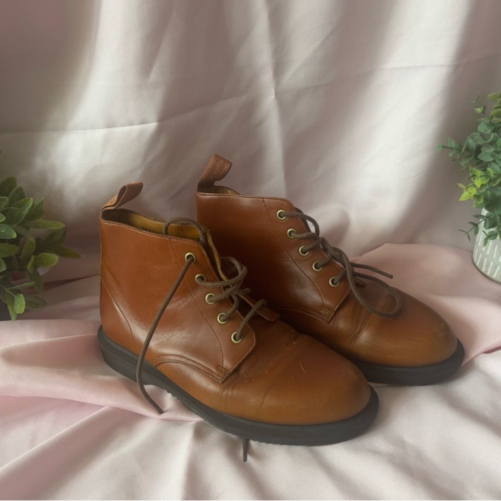 Dr. Marten Emmeline Brown Ankle Boots